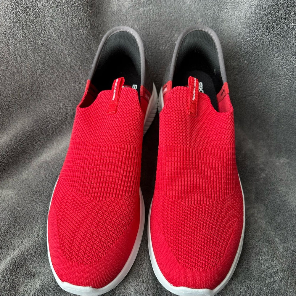 Skechers Red Slip-On Kids Sneakers